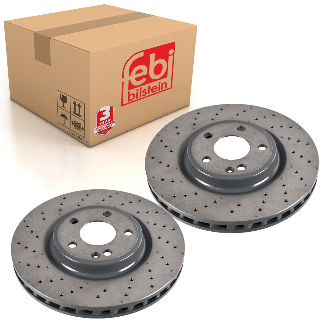 Pair of Front Brake Disc Fits Mercedes Benz A 160 CDI A 180 CDI A 18 Febi 107501