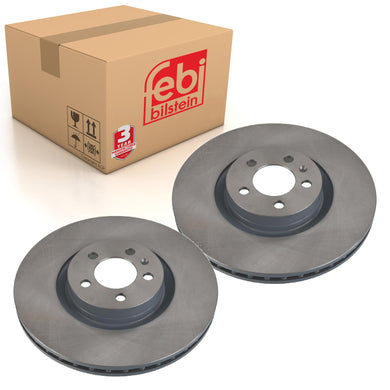 Pair of Brake Disc Fits Volkswagen Polo 6 OE 2Q0615301N Febi 107507