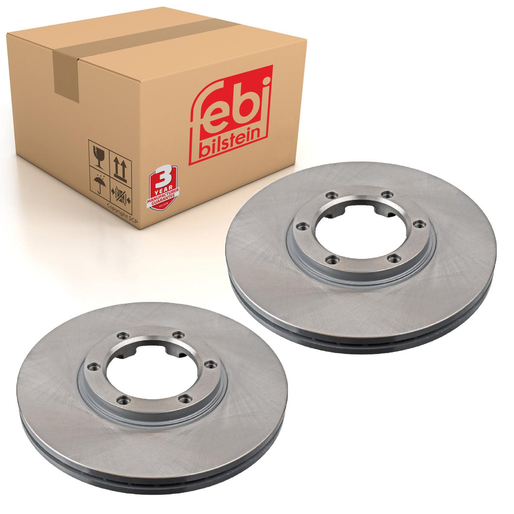 Pair of Front Brake Disc Fits Vauxhall Brava Frontera Campo Pick up A Febi 10750
