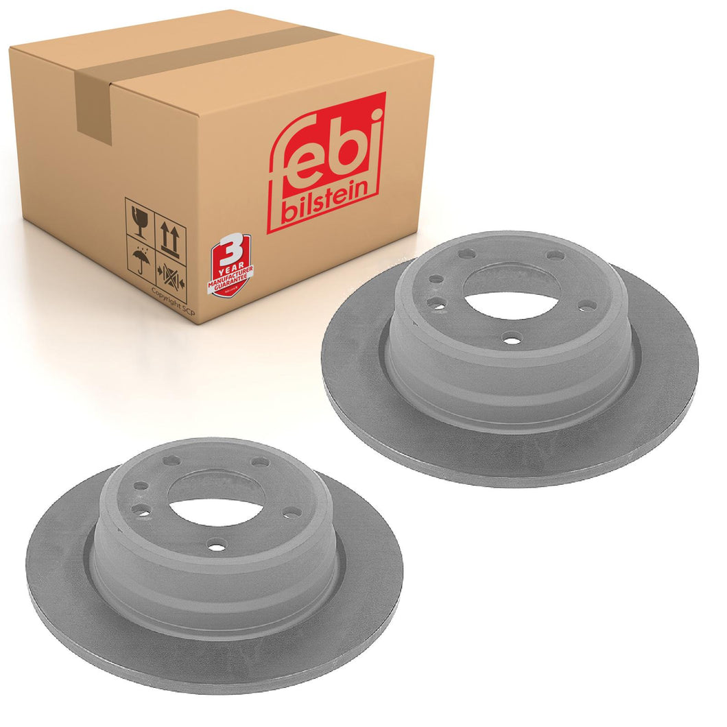 Pair of Rear Brake Disc Fits BMW 7 Series E32 OE 34211165257 Febi 10754