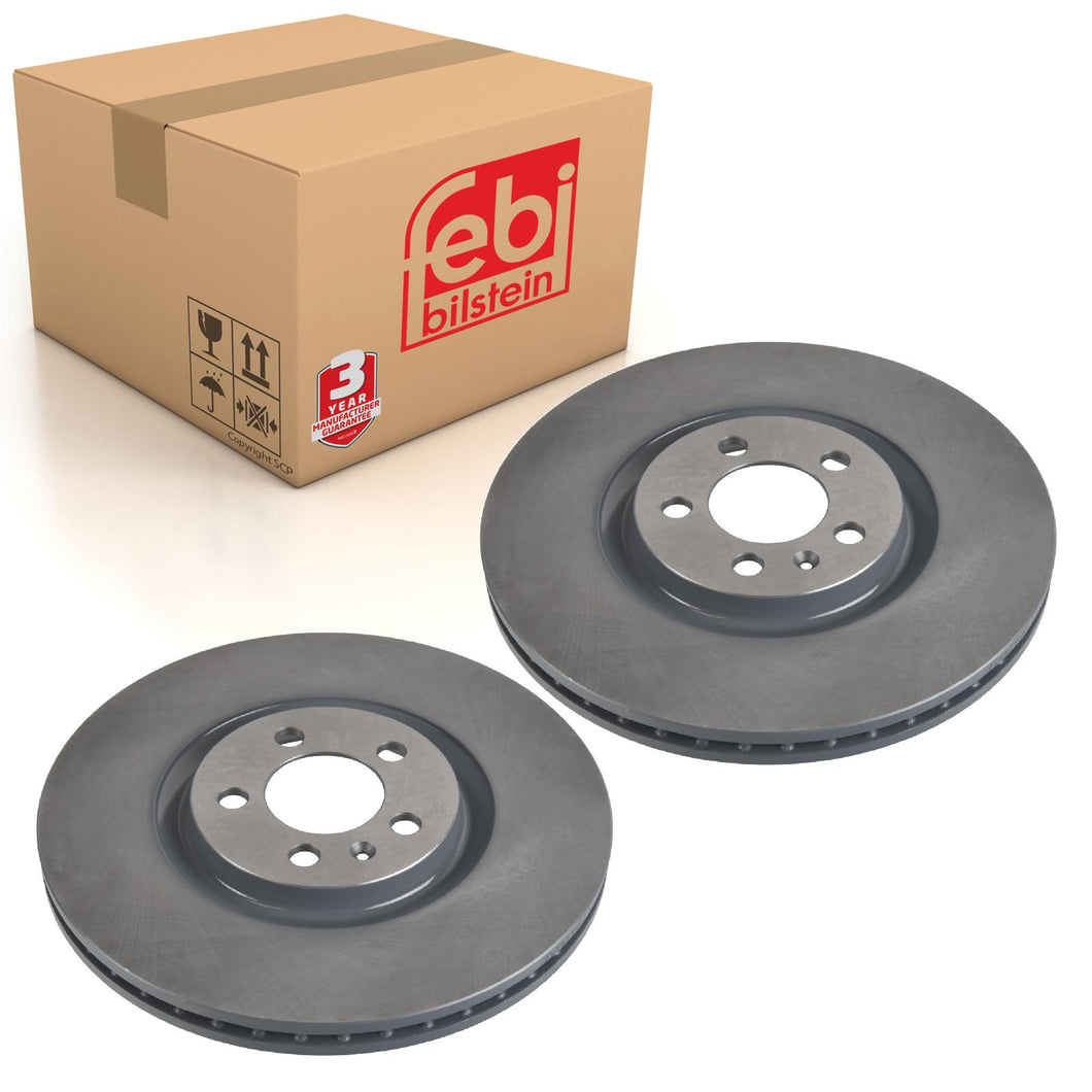 Pair of Front Brake Disc Fits Audi OE 6R0 615 301 E Febi 107713