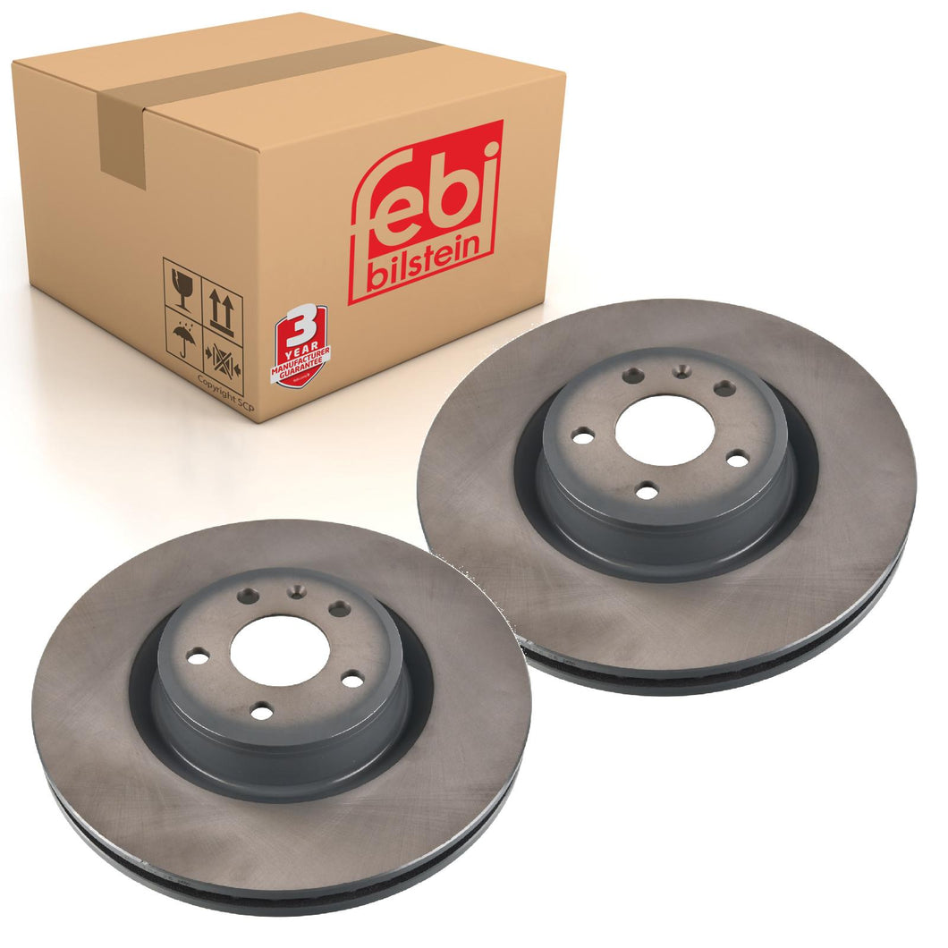 Pair of Front Brake Disc Fits Audi OE 4G0 615 301 AB Febi 107718