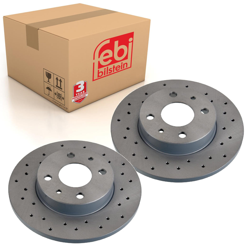 Pair of Brake Disc Fits Abarth 500 595 695 500C 595C 695C Febi 107724