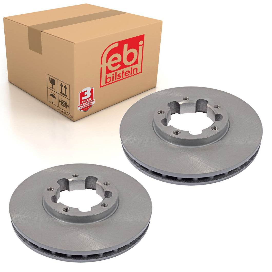 Pair of Brake Disc Fits Nissan Cabstar OE 40206MB600 Febi 107998