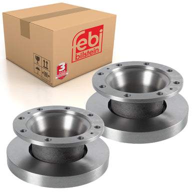 Pair of Brake Disc Inc Abs Sensor Ring Fits Volvo Commercial Febi 108001