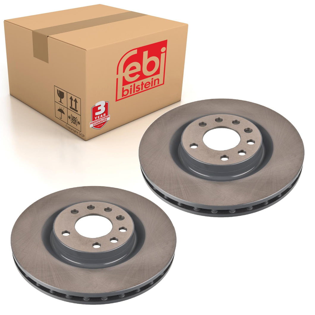 Pair of Brake Disc Fits Vauxhall Corsa OE 95509297 Febi 108197