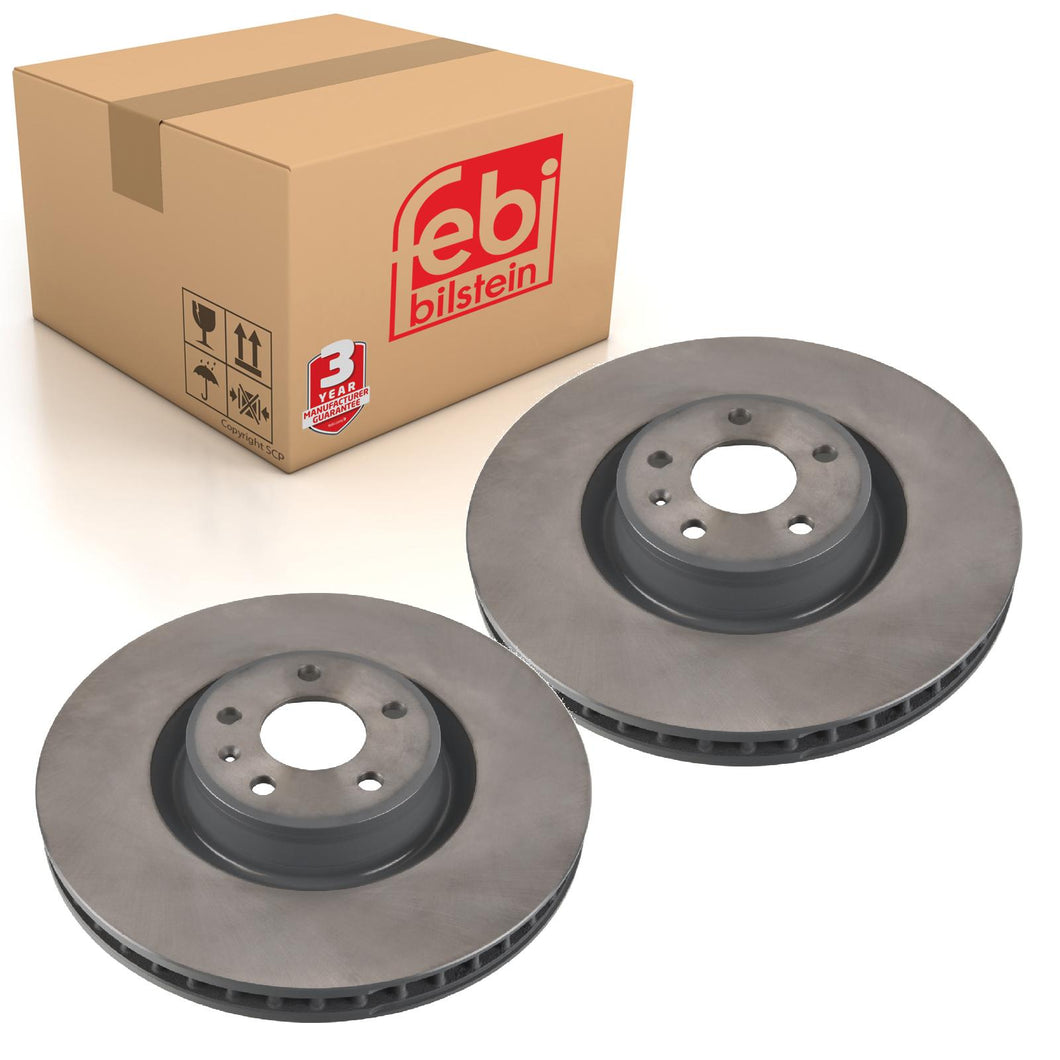 Pair of Front Brake Disc Fits Audi OE 4G0 615 301 AC Febi 108202