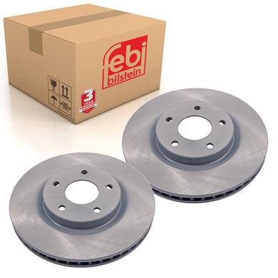 Pair of Brake Disc Fits Nissan Dualis 4WD Qashqai 4WD Qashqai+2 Rogu Febi 108381