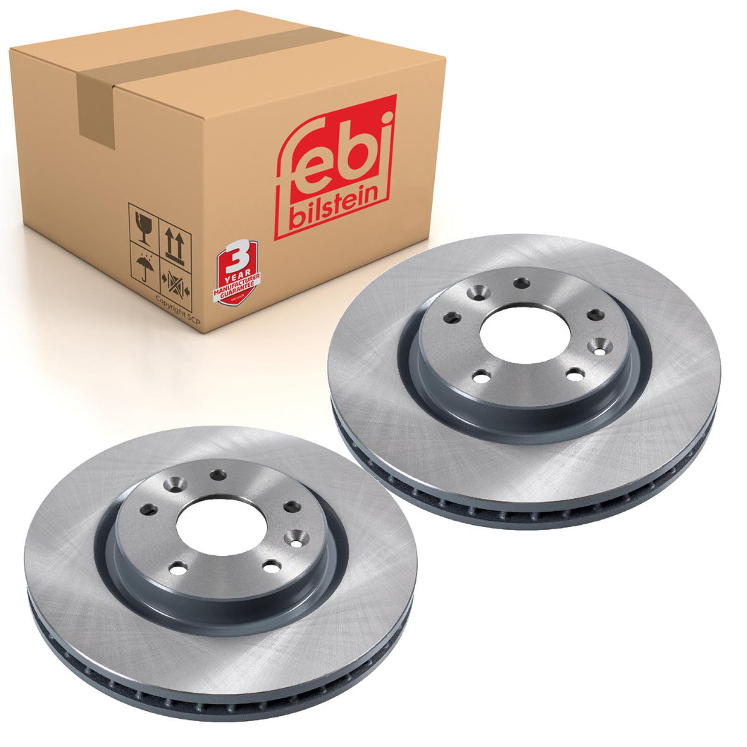 Pair of Brake Disc Fits Nissan Leaf Qashqai 4WD OE 402064EA0A Febi 108392