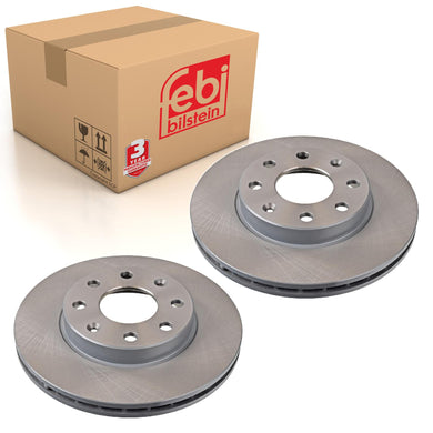 Pair of Front Brake Disc Fits Daewoo OE 96574633 Febi 108397
