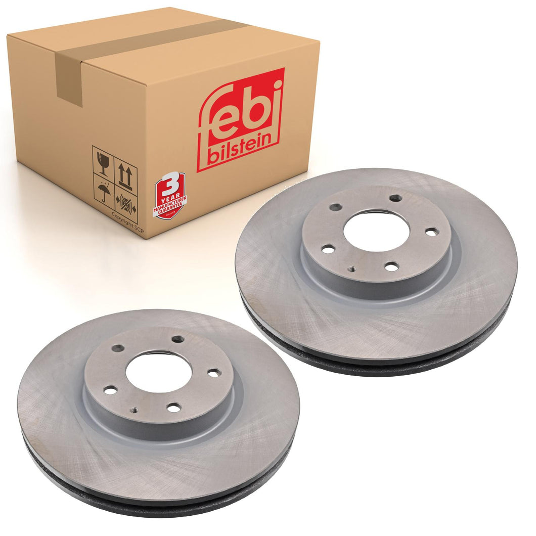 Pair of Front Brake Disc Fits Mazda OE K01133251A Febi 108417