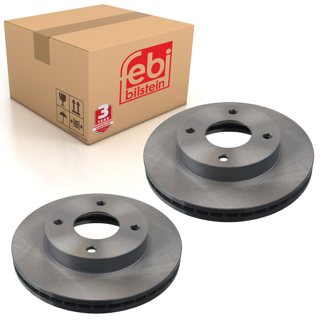 Pair of Brake Disc Fits Nissan Evalia NV200 OE 40206JX00A Febi 108425