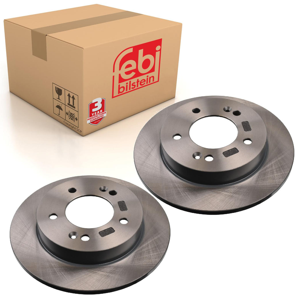 Pair of Rear Brake Disc Fits Kia OE 584111P300 Febi 108432