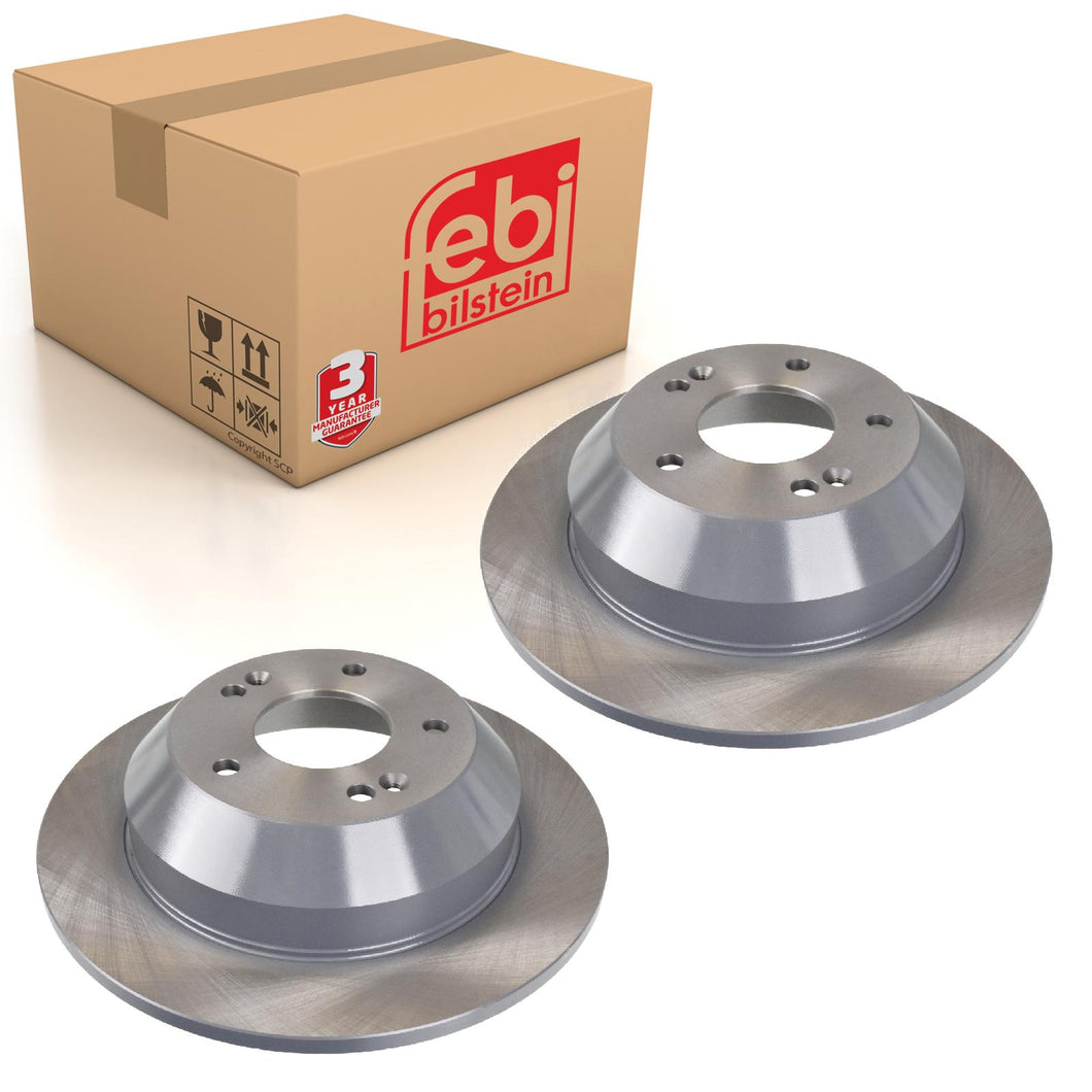 Pair of Rear Brake Disc Fits Kia OE 584112P000 Febi 108441