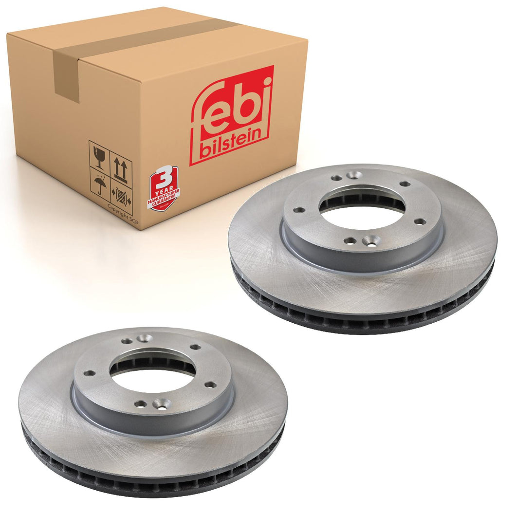 Pair of Brake Disc Fits KIA Sorento 4x4 OE 517123E000 Febi 108452