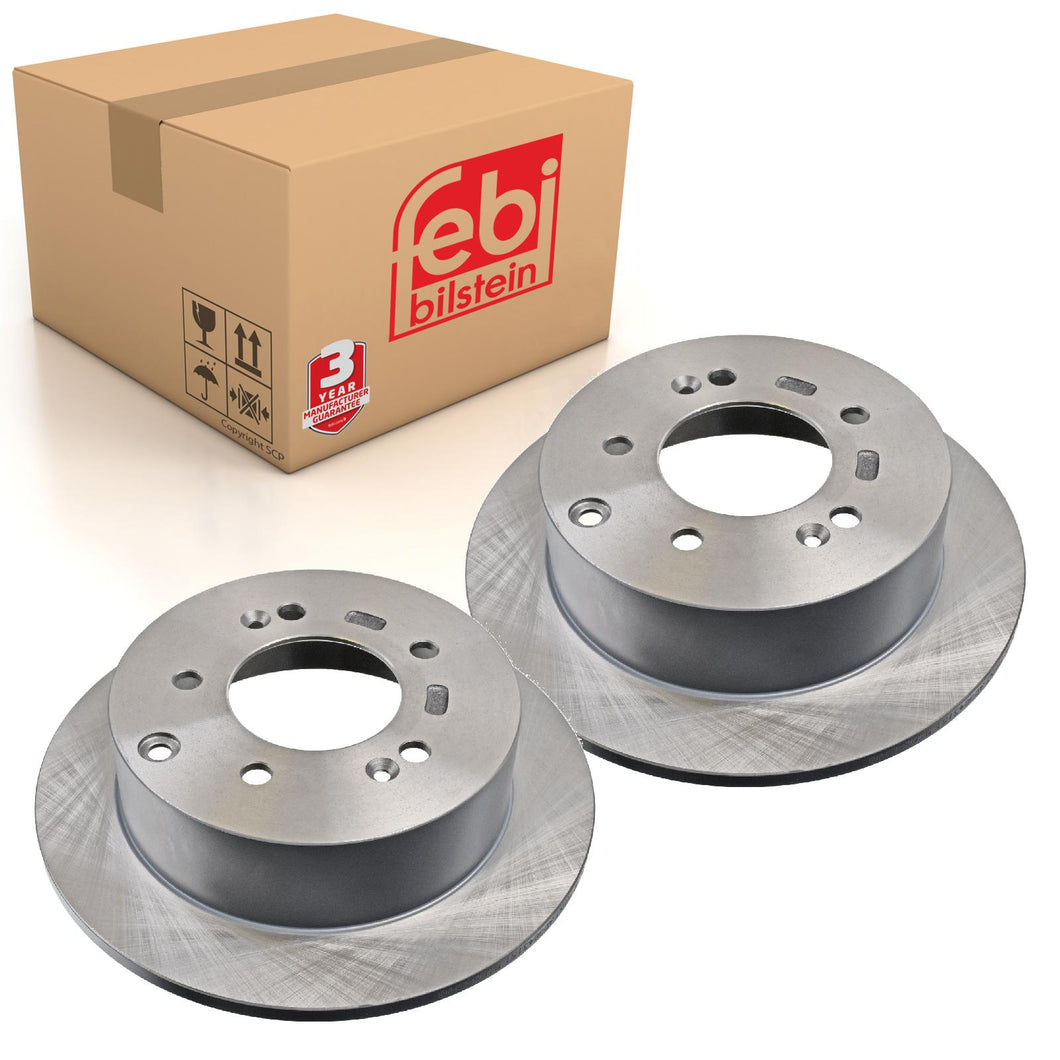 Pair of Rear Brake Disc Fits Kia OE 584112K300 Febi 108457