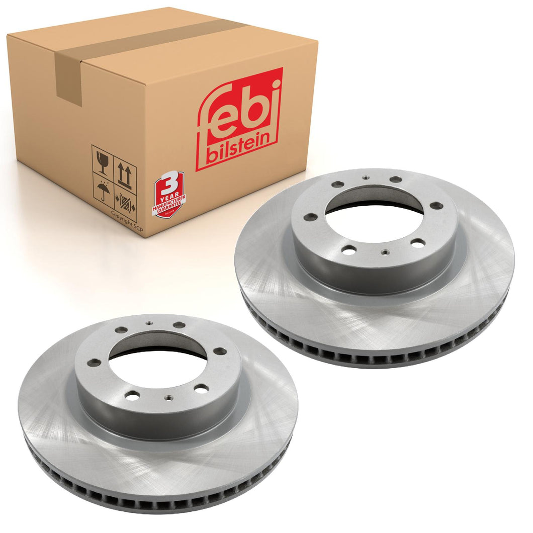Pair of Front Brake Disc Fits Toyota OE 435120K140 Febi 108490