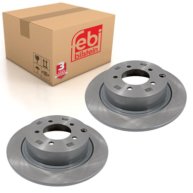 Pair of Rear Brake Disc Fits Mitsubishi OE 4615A121 Febi 108491