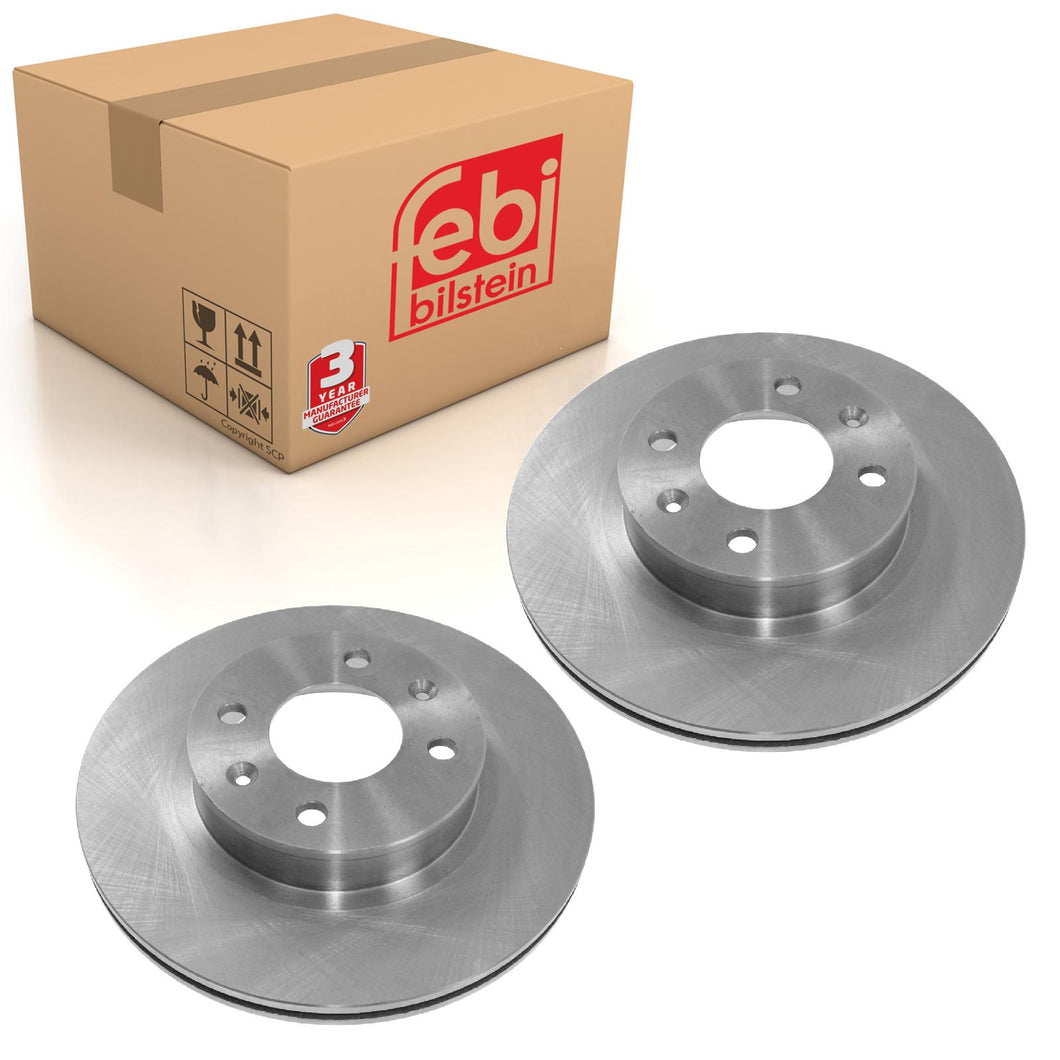 Pair of Front Brake Disc Fits Hyundai OE 517120X700 Febi 108511