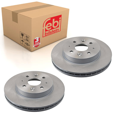 Pair of Front Brake Disc Fits Hyundai OE 51712FD300 Febi 108517