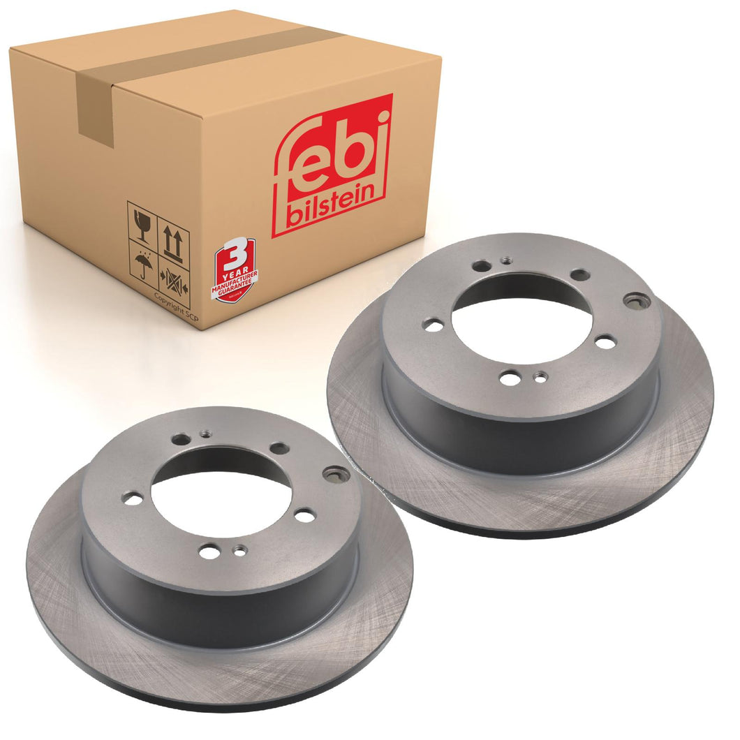 Pair of Rear Brake Disc Fits Mitsubishi OE MB928716 Febi 108526