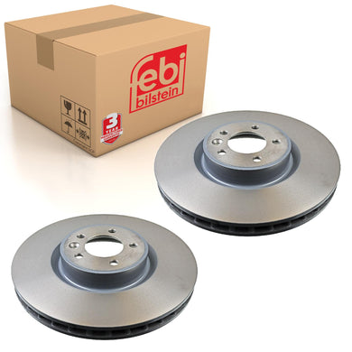 Pair of Front Brake Disc Fits Land Rover OE LR016176 Febi 108529