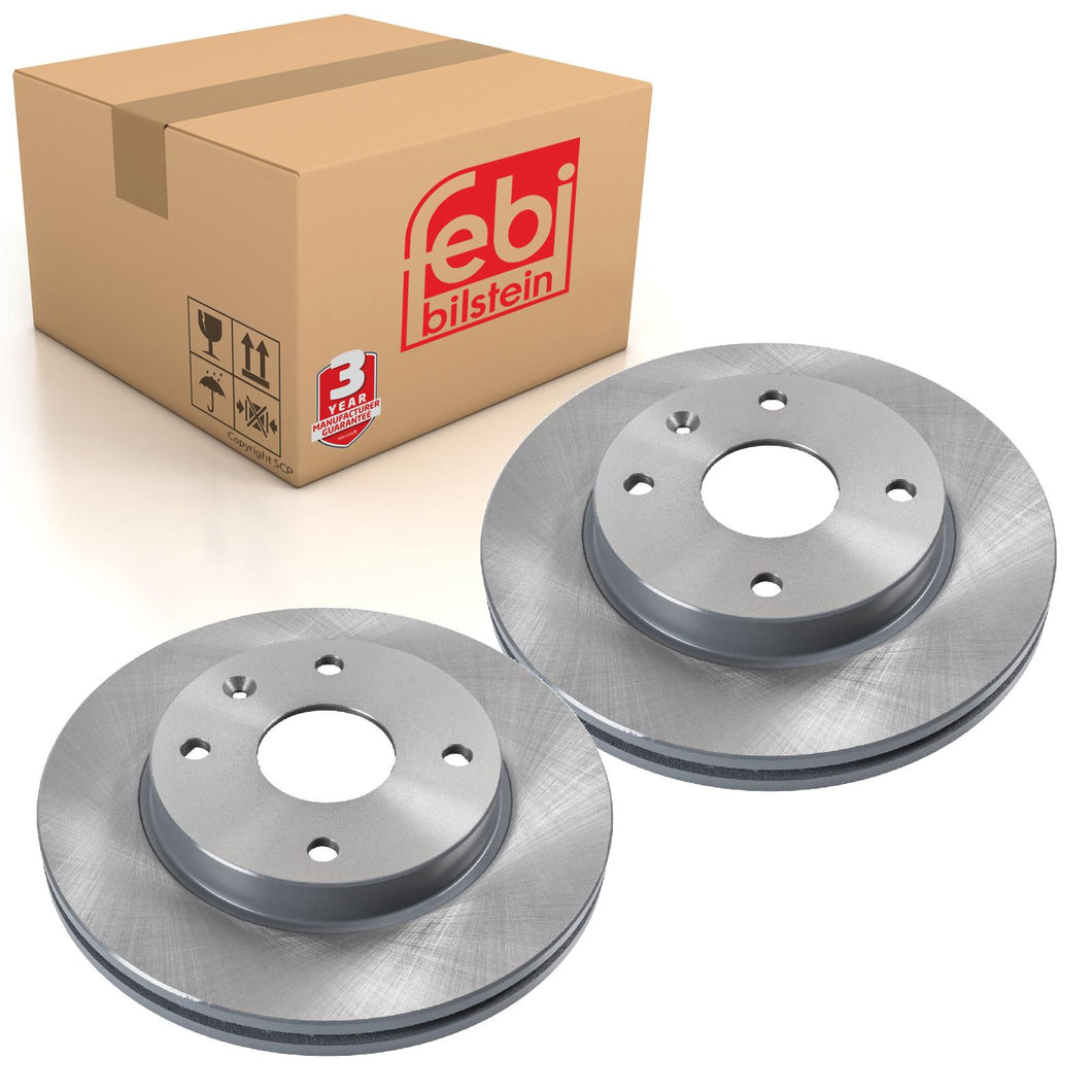 Pair of Front Brake Disc Fits Daewoo OE 96549782 Febi 108533