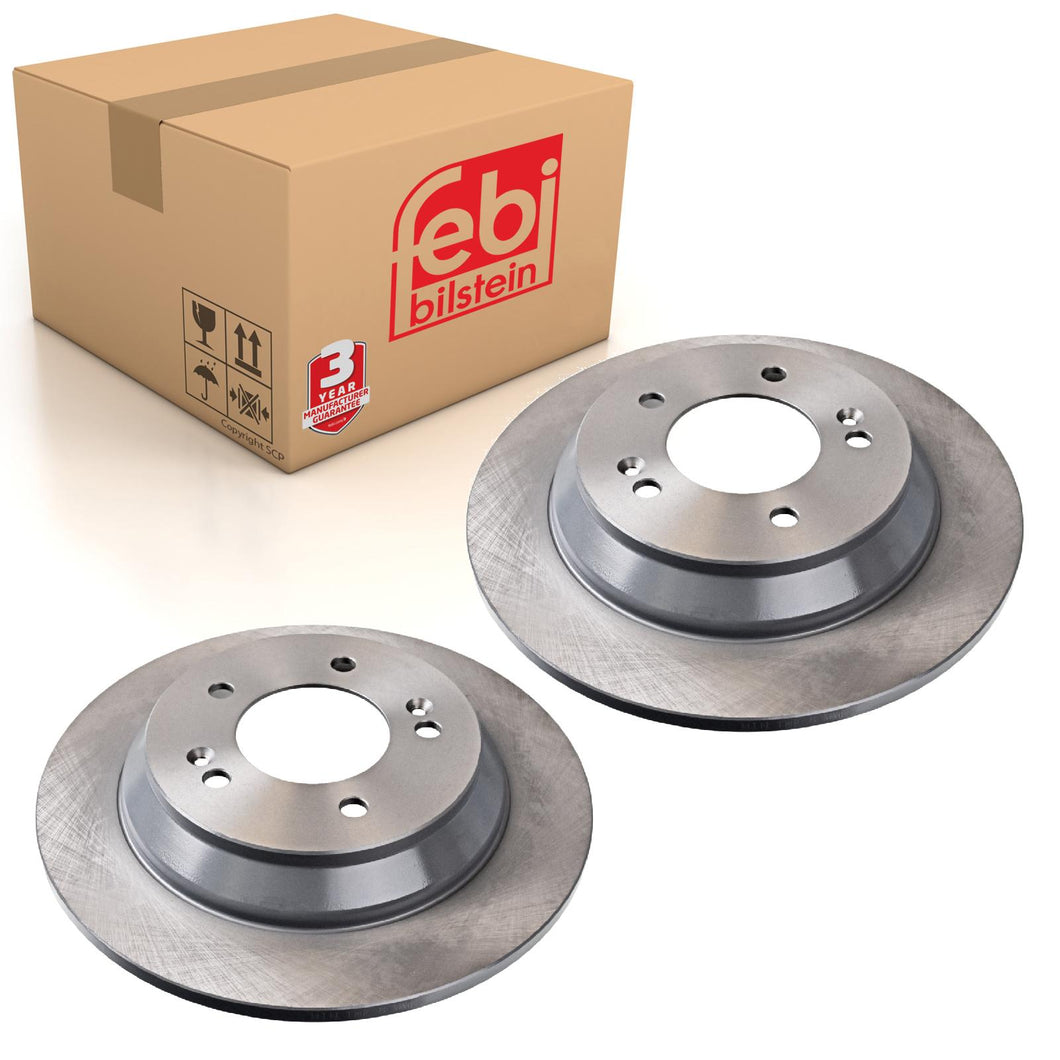 Pair of Rear Brake Disc Fits Kia OE 58411A4000 Febi 108550