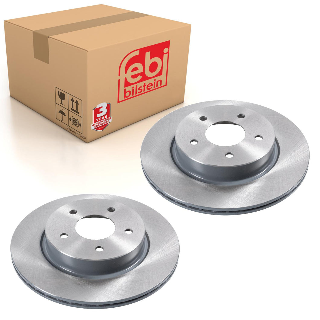 Pair of Rear Brake Disc Fits Nissan OE 432064CE0A Febi 108552