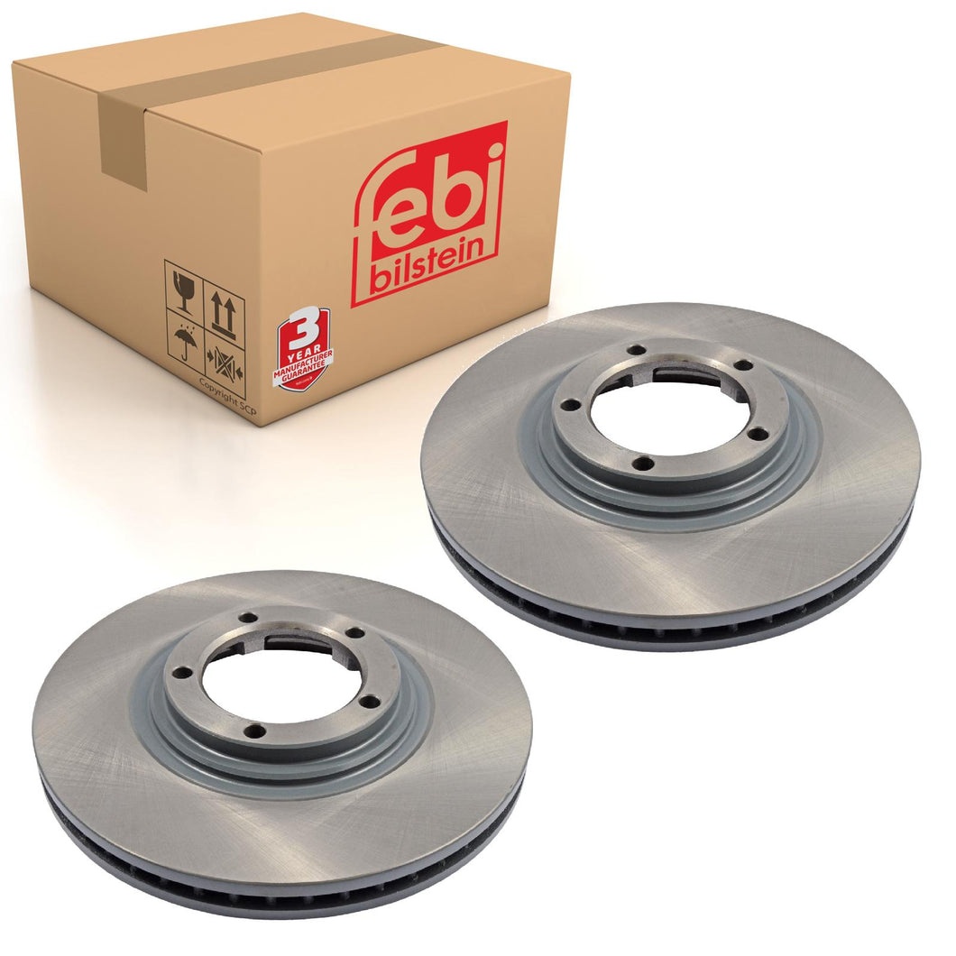 Pair of Brake Disc Fits Hyundai H-1 H200 Libero Starex Febi 108554