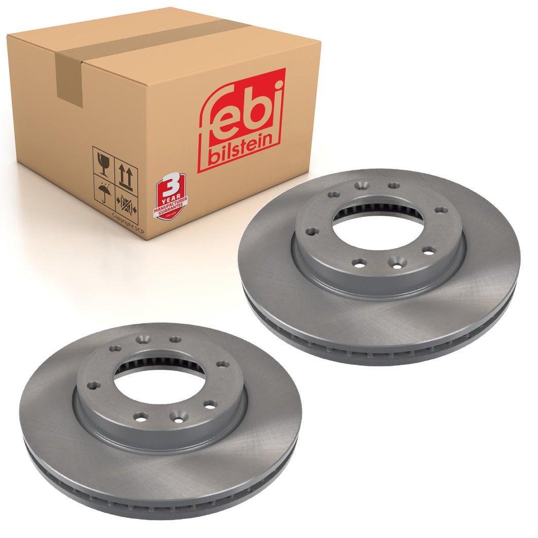 Pair of Brake Disc Fits KIA Carnival Sedona OE 517124D200 Febi 108555