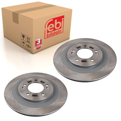 Pair of Rear Brake Disc Fits Hyundai OE 584113Z700 Febi 108563
