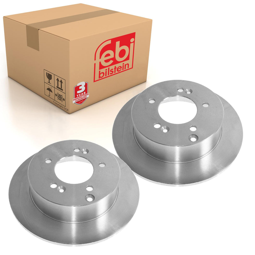 Pair of Rear Brake Disc Fits Kia OE 584111D000 Febi 108566