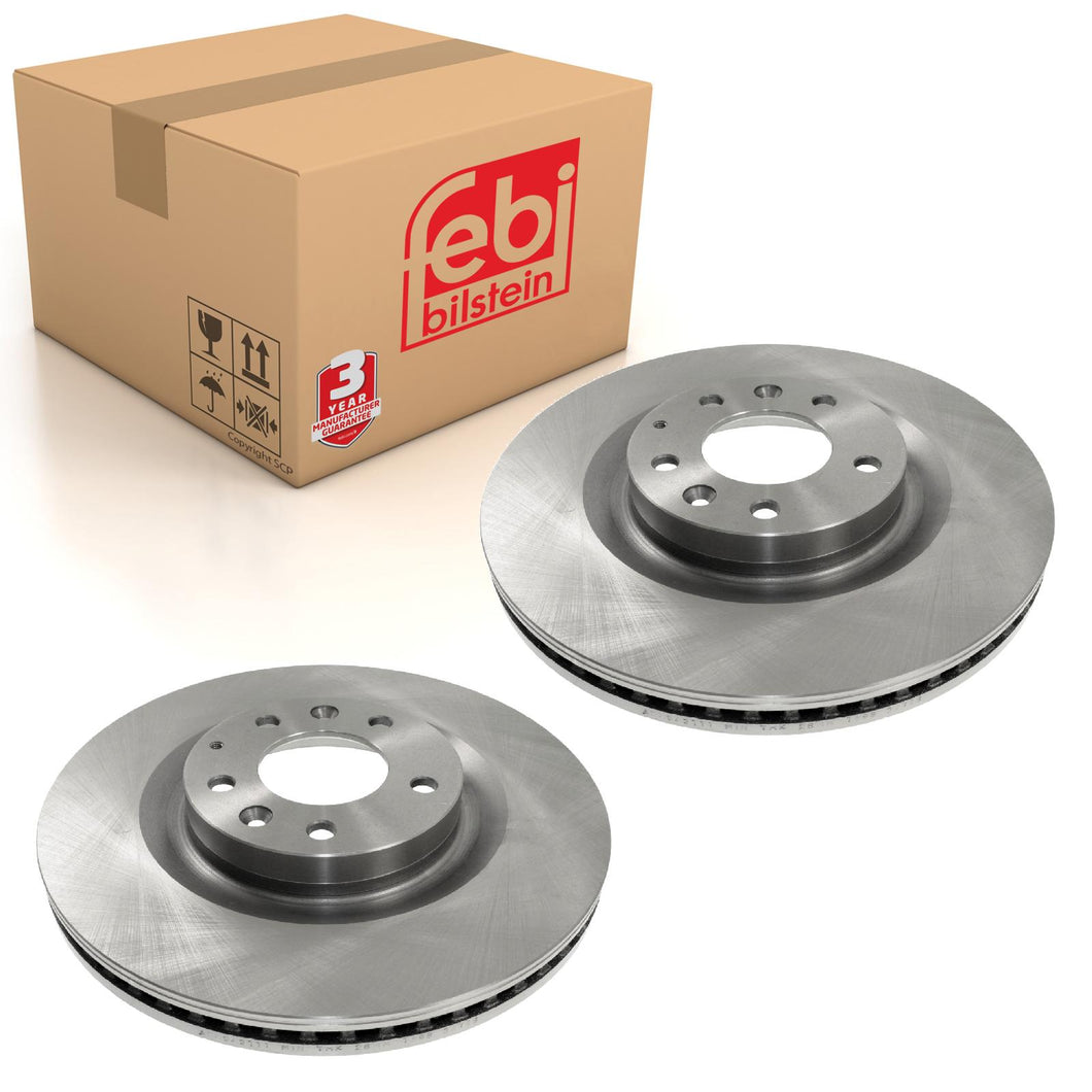 Pair of Front Brake Disc Fits Mazda OE TD133325X Febi 108569