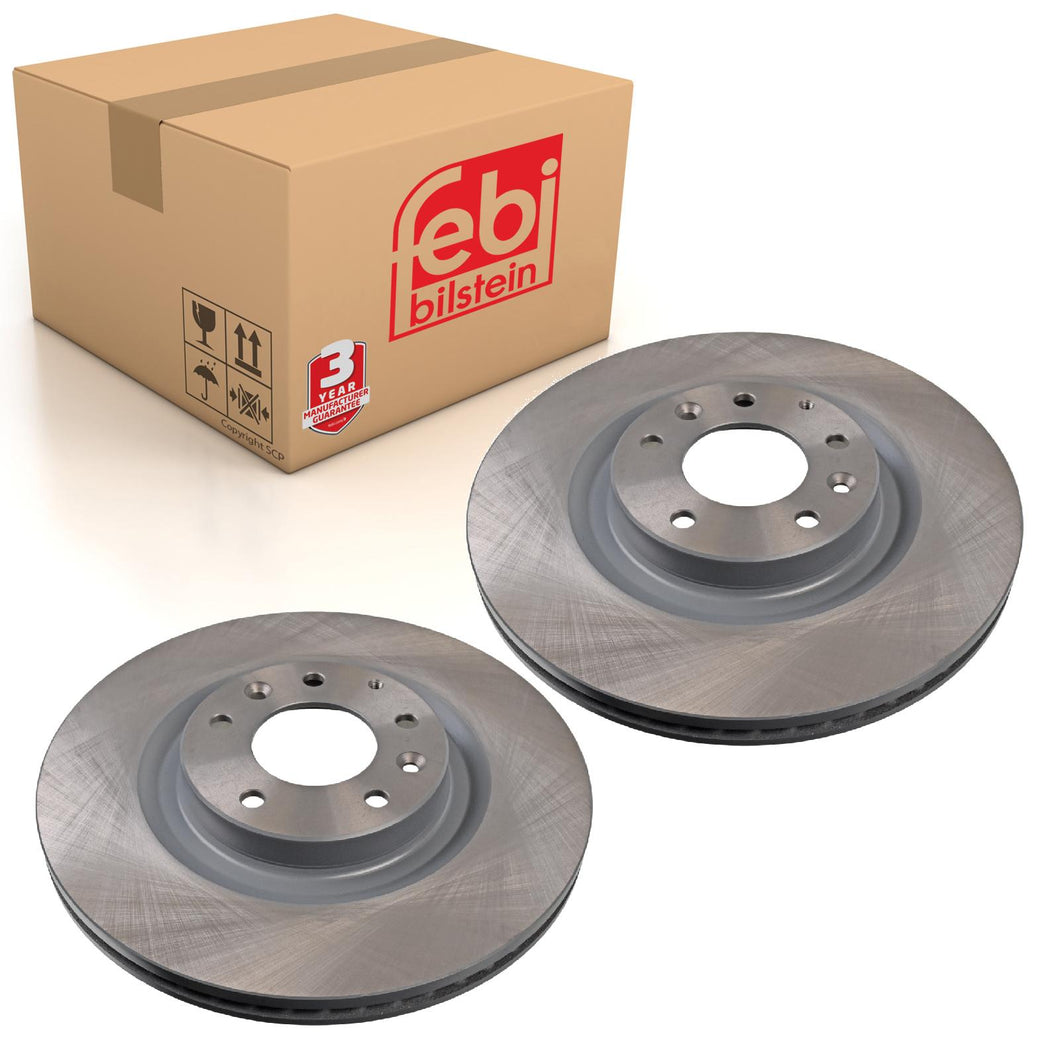 Pair of Front Brake Disc Fits Mazda OE F16033251A Febi 108578
