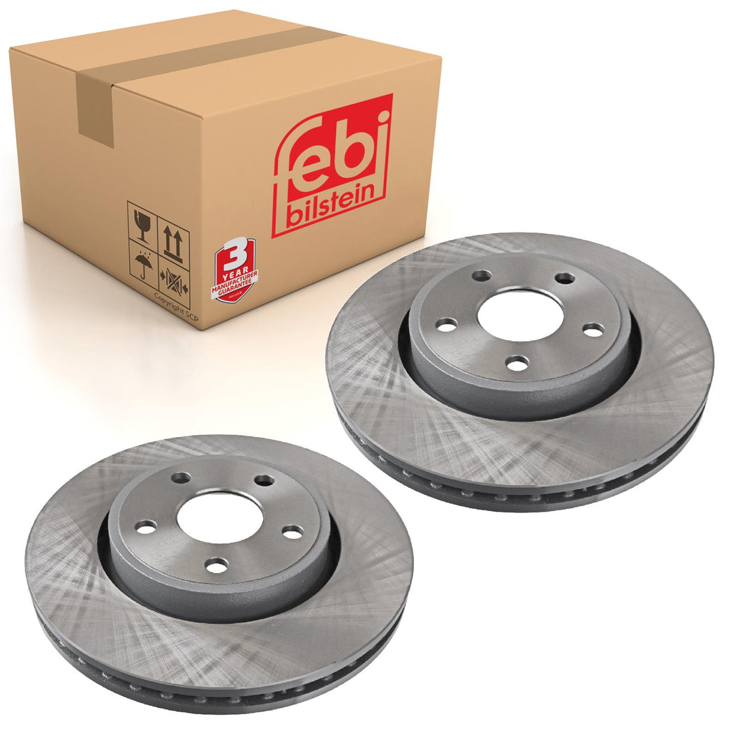 Pair of Front Brake Disc Fits Chrysler OE 52124762AB Febi 108584