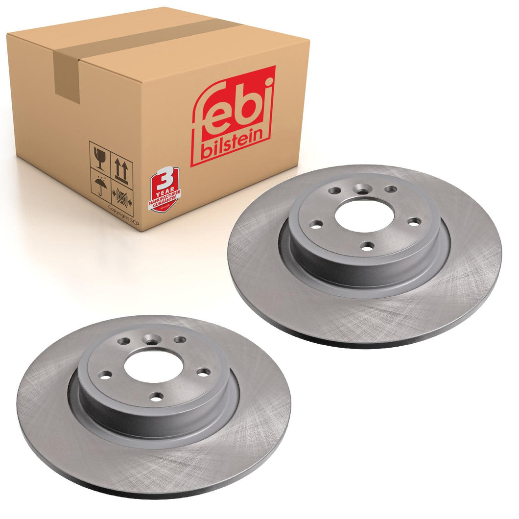 Pair of Rear Brake Disc Fits Jaguar OE T4N 1742 Febi 108585