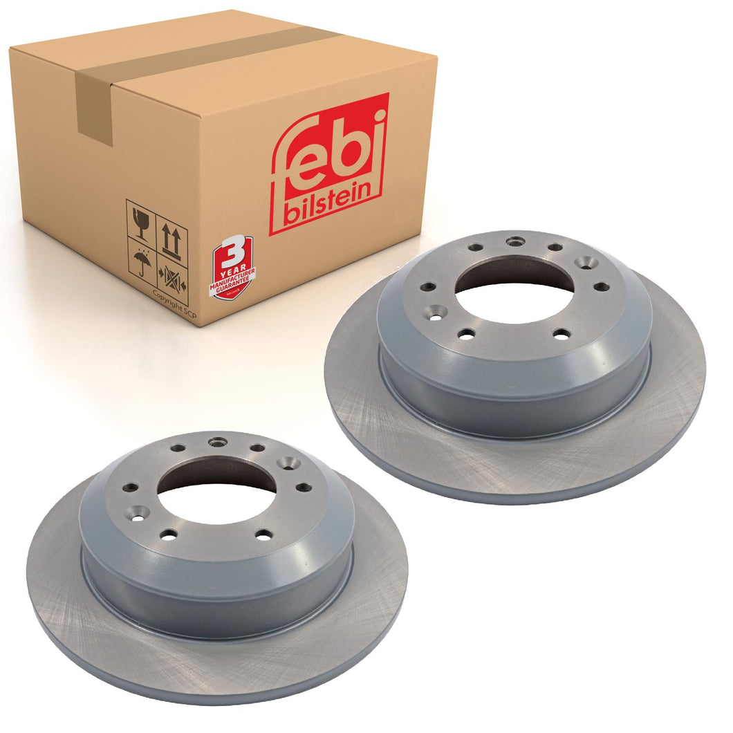 Pair of Rear Brake Disc Fits Kia OE 584114D000 Febi 108590
