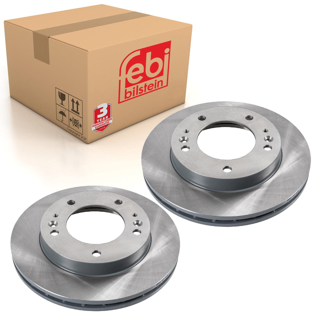 Pair of Front Brake Disc Fits Kia OE 0K01133251D Febi 108598