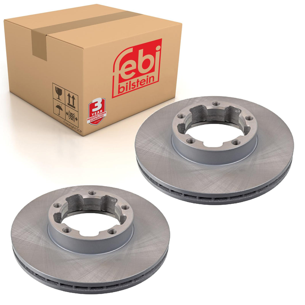 Pair of Brake Disc Fits Nissan Cabstar E Trade 100 Bus Trade 100 Tru Febi 108605