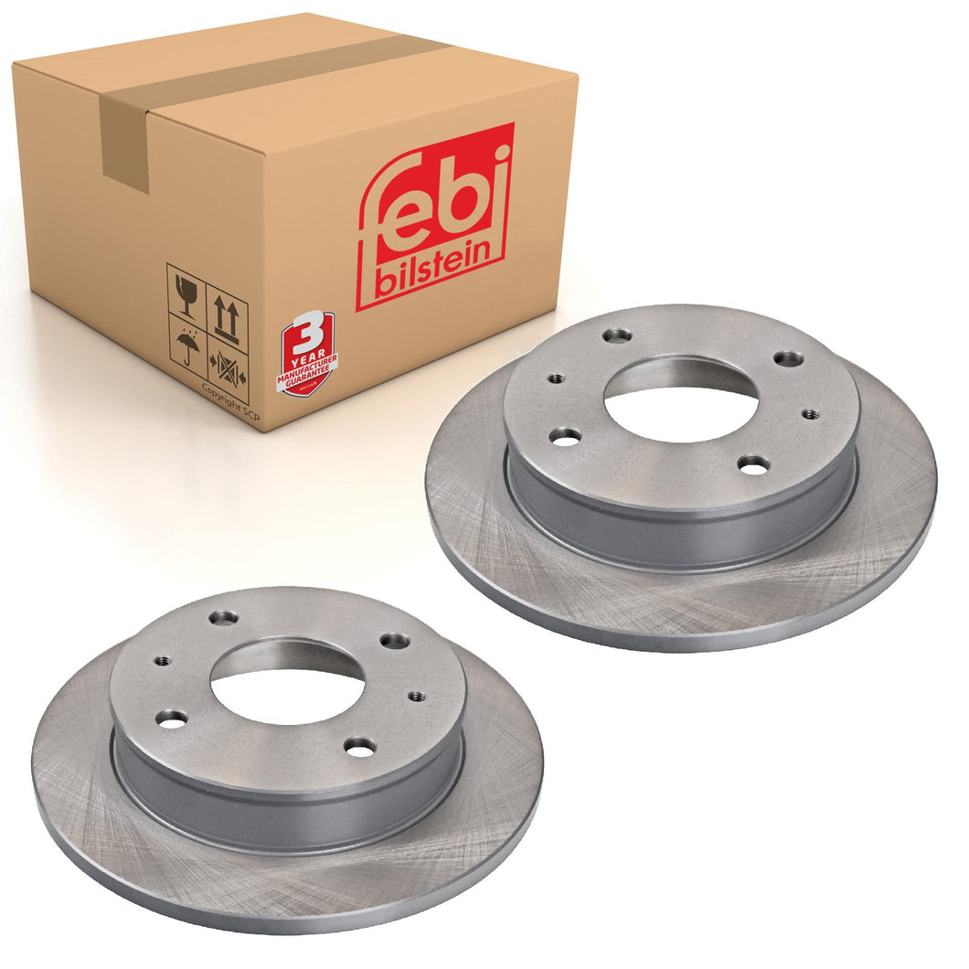 Pair of Front Brake Disc Fits Hyundai OE 5171202110 Febi 108616