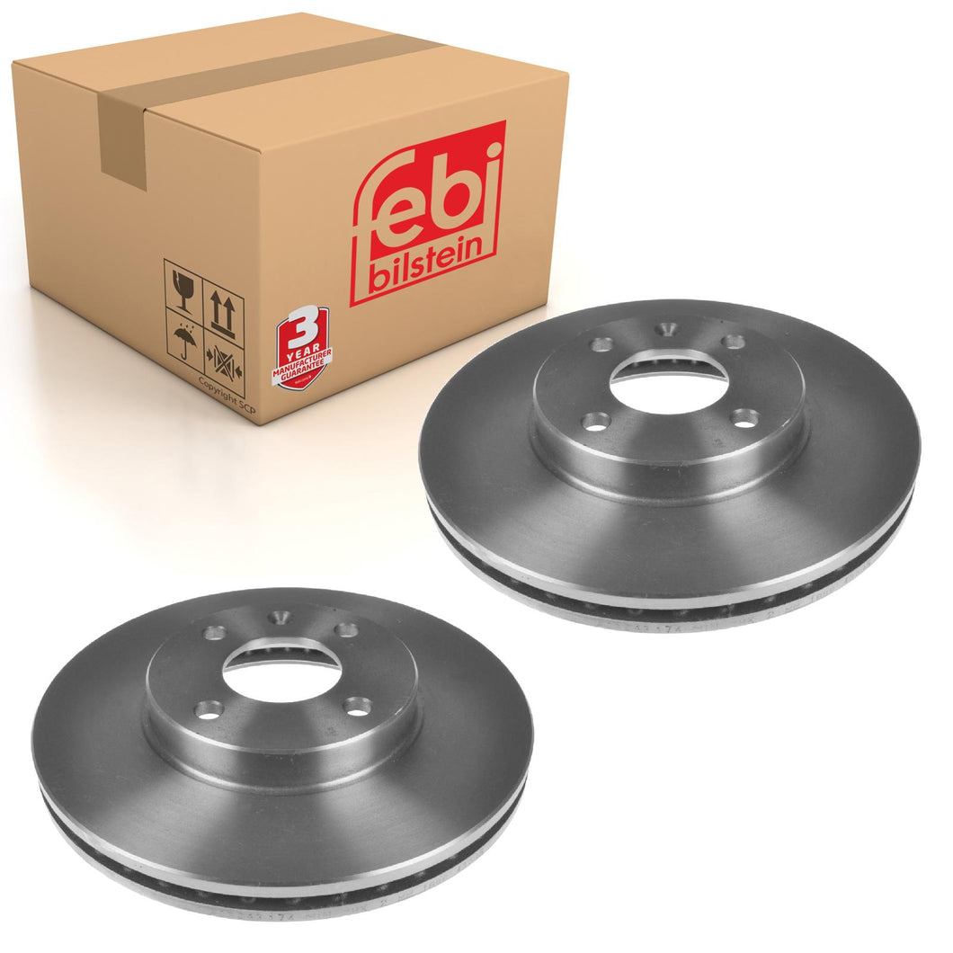 Pair of Front Brake Disc Fits Chevrolet (GM) OE 13502001 Febi 108618