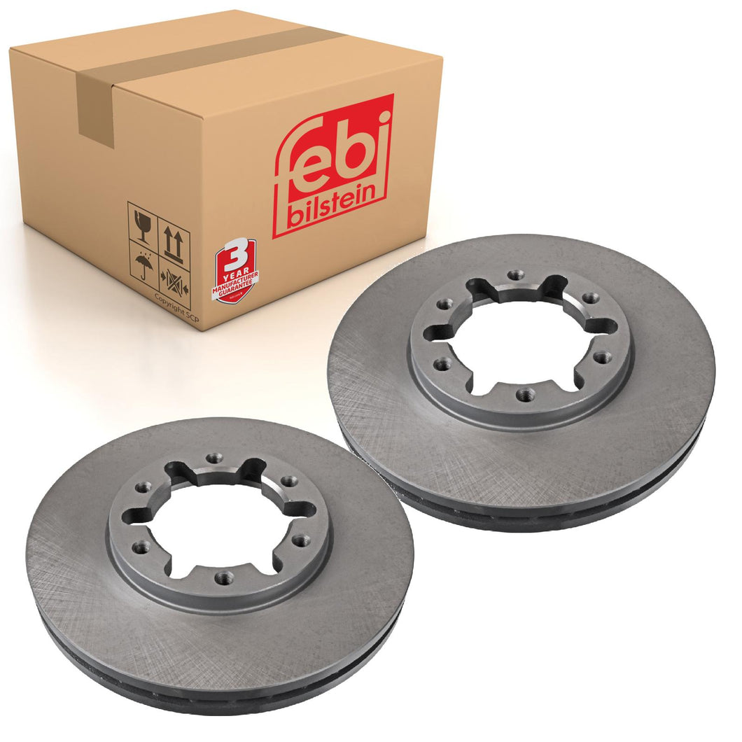 Pair of Front Brake Disc Fits Nissan OE 40206VB000 Febi 108624