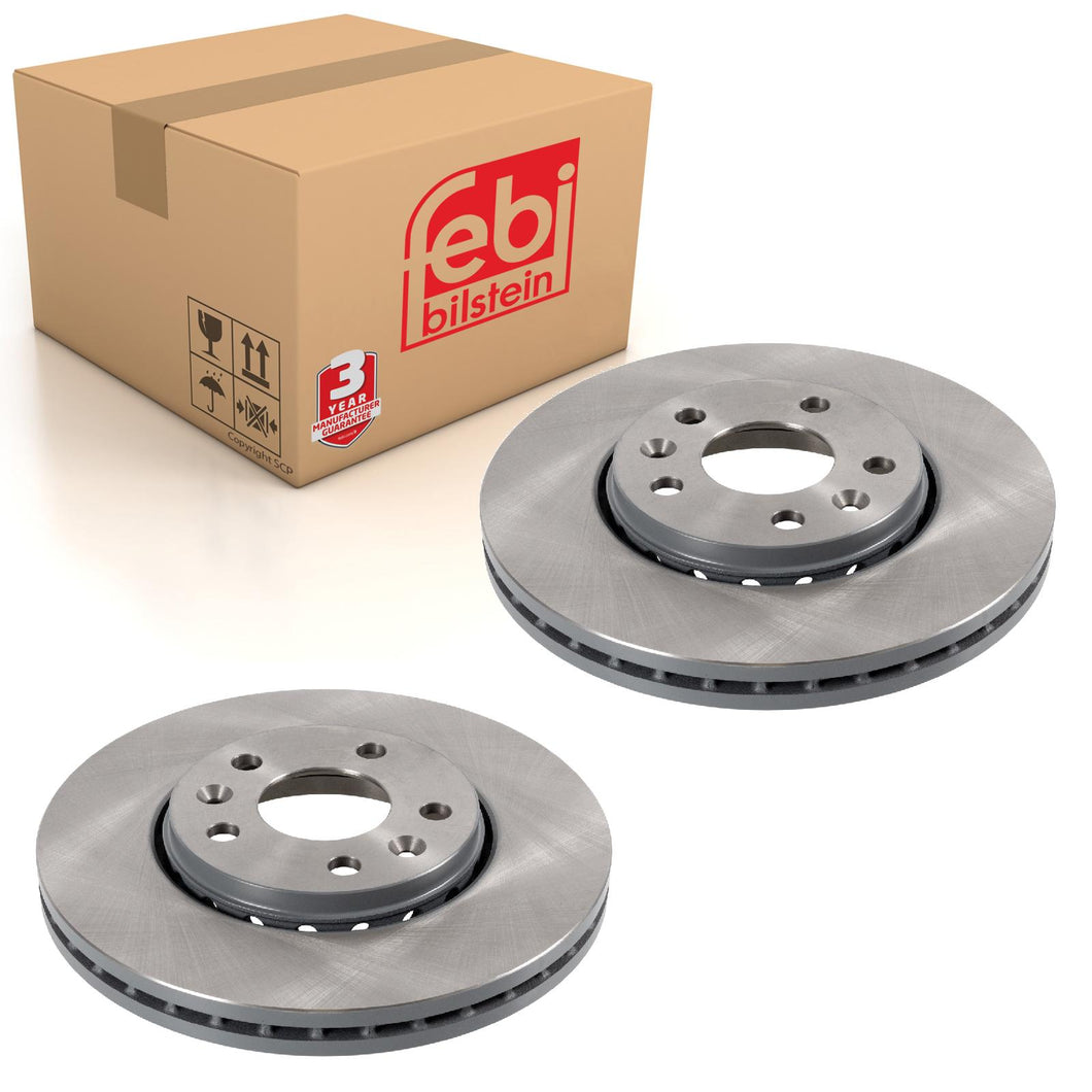 Pair of Front Brake Disc Fits Nissan OE 4020600Q1C Febi 108625
