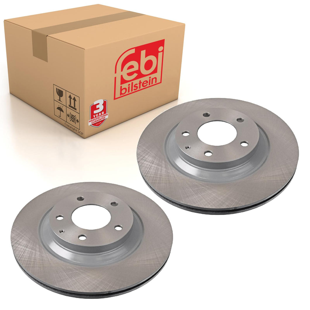 Pair of Rear Brake Disc Fits Mazda OE F15126251 Febi 108627
