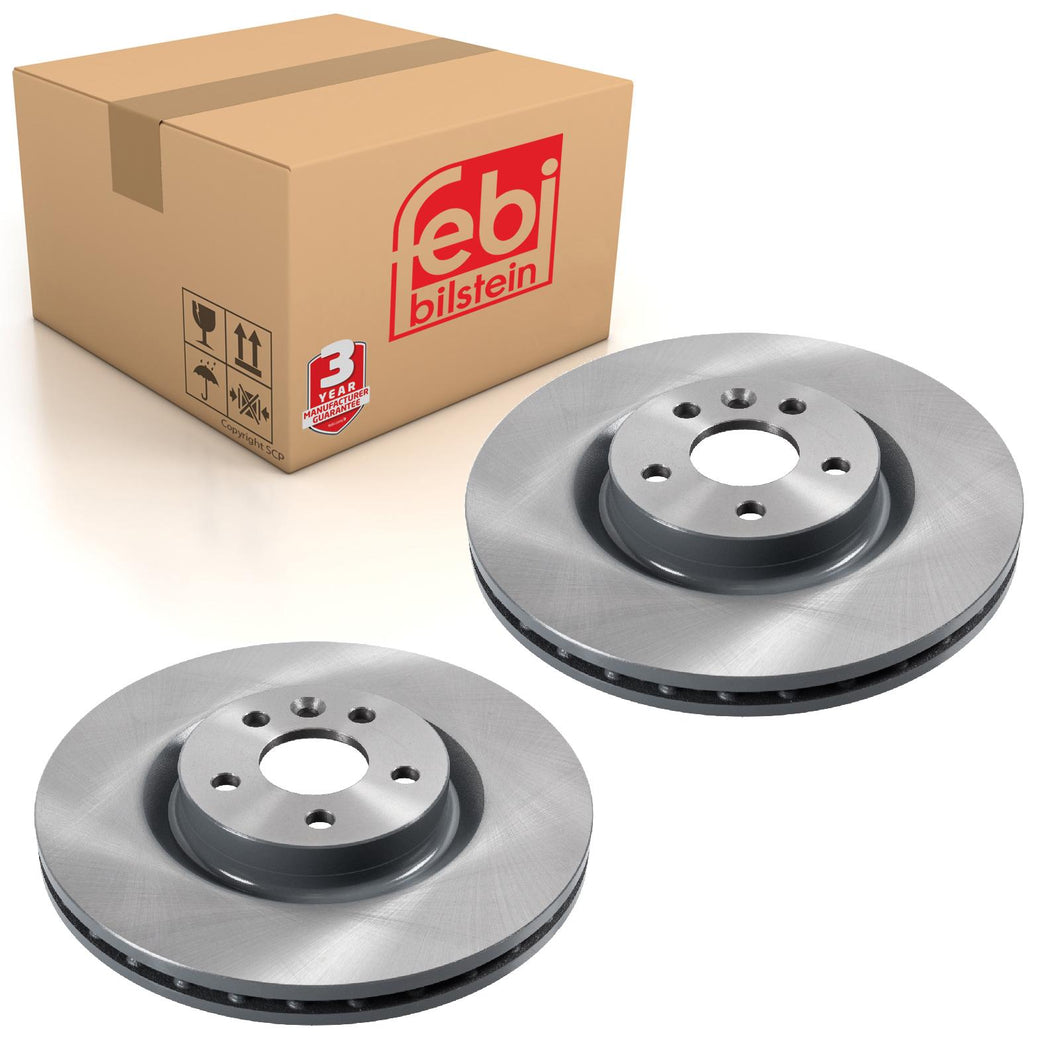 Pair of Front Brake Disc Fits Land Rover OE LR 059122 Febi 108638