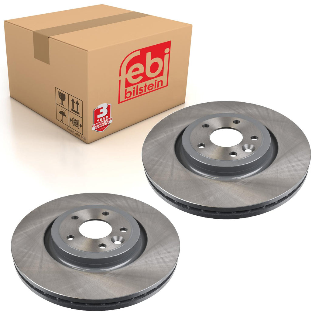 Pair of Front Brake Disc Fits Jaguar OE T4N 1801 Febi 108654