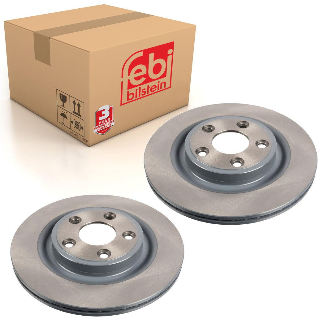 Pair of Rear Brake Disc Fits Jaguar OE C2C 25338 Febi 108660