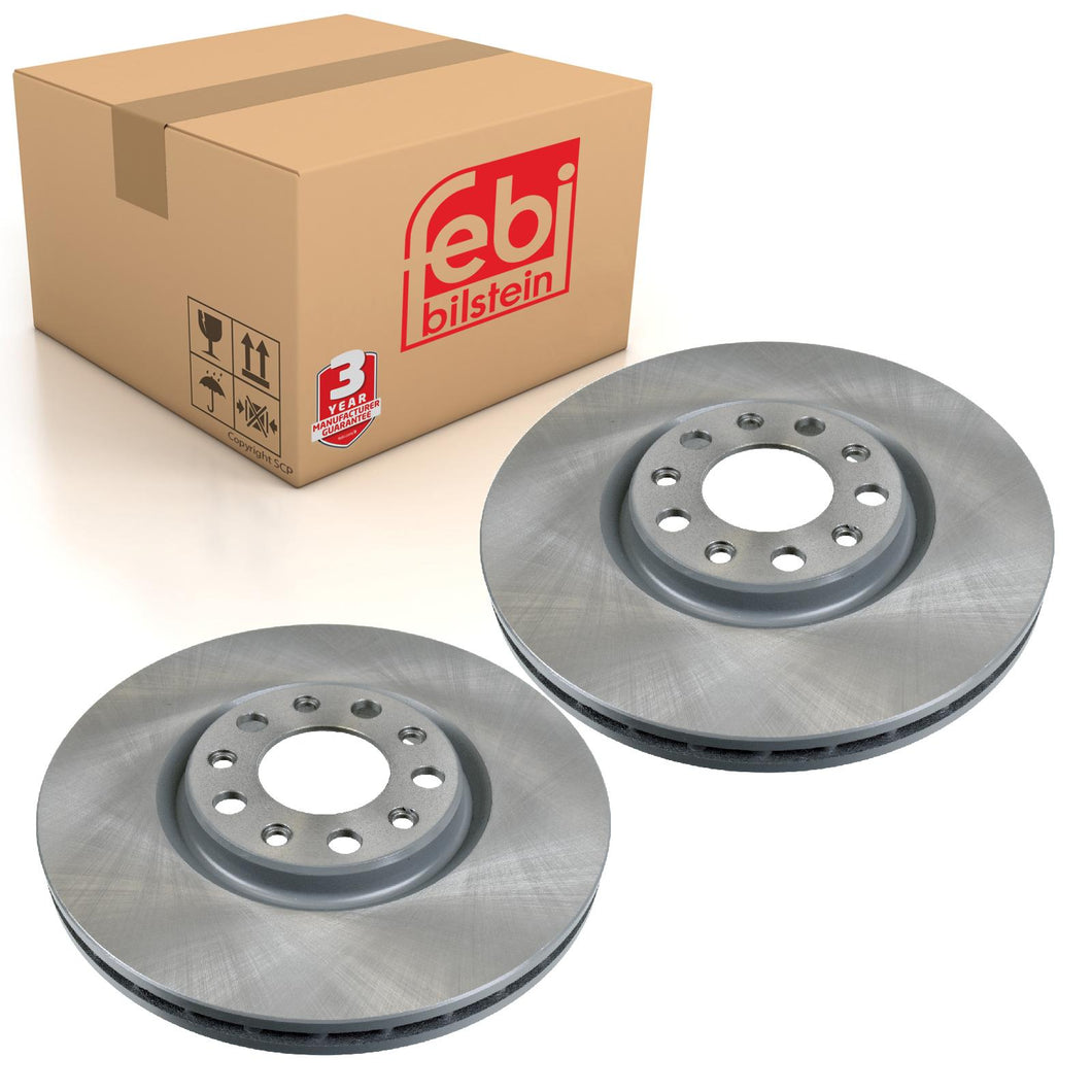 Pair of Front Brake Disc Fits Jeep OE 51963548 Febi 108664