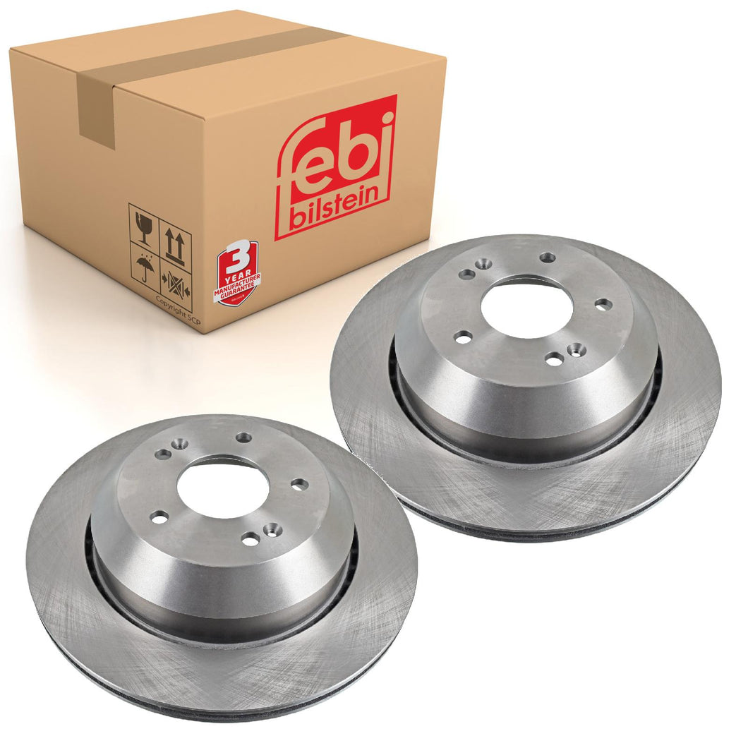 Pair of Rear Brake Disc Fits Kia OE 58411C5700 Febi 108676